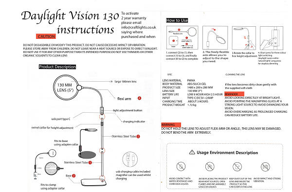 vision130 instructions