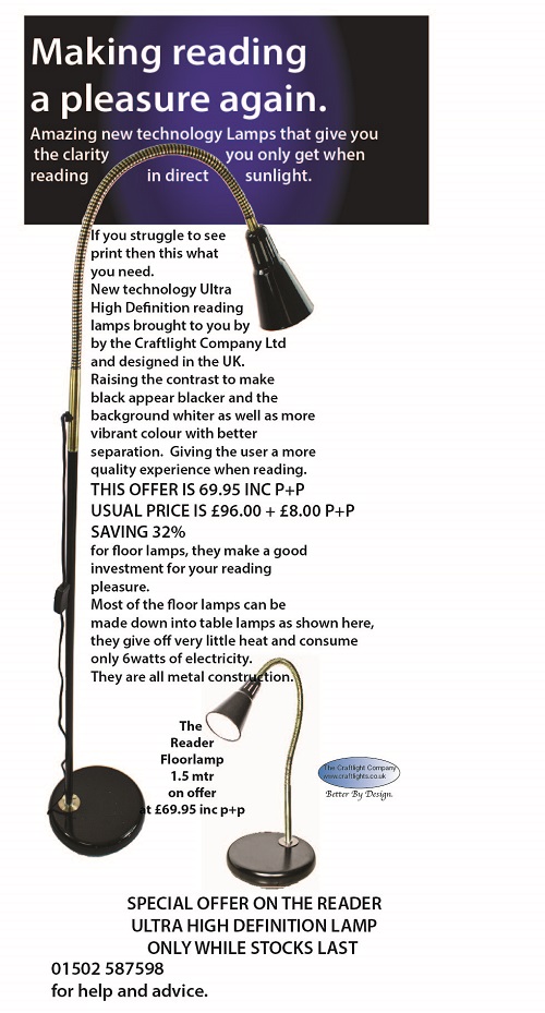 THE READER ULTRA HIGH DEFINITION DAYLIGHT READING LAMP MAGAZINE OFFER PRICE INCLUDES P+P