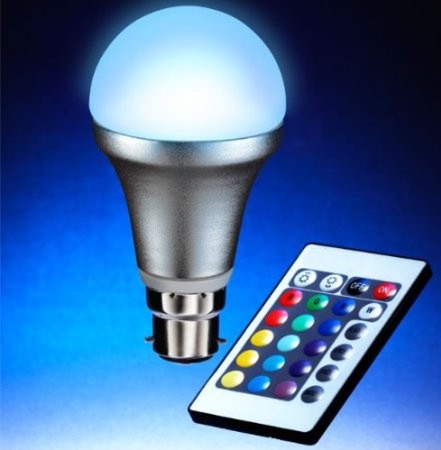 Colour Changing 5 Watt Led Bayonet Bulb With Remote Control