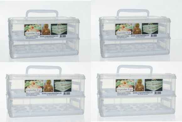 Cupcake Carriers In Four Pack  WITH NEW DEEPER INNER TRAYS