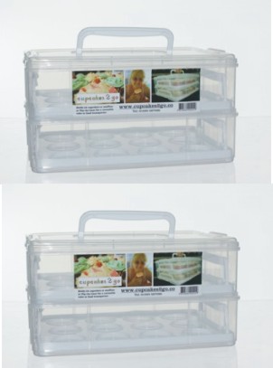 Cupcake Carriers Twin Pack  WITH NEW DEEPER INNER TRAYSs