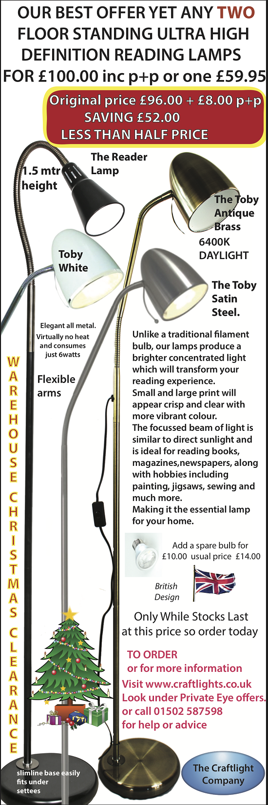 CHRISTMAS BUMPER OFFER FROM THE CRAFTLIGHT COMPANY