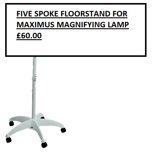 FIVE SPOKE STAND FOR MAXIMUS CLAMP ON 7 INCH MAGNIFYING LAMP
